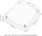 Boxalls 4x4 Inches Acrylic Picture Frames - 5 Pack, Clear Frameless 4x4 Photo Frames with Magnetic, Double Sided Transparent Desktop Frame (5 Pack)
