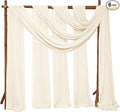 8 Panels Wedding Arch Draping Fabric 28" x 20Ft Wedding Arch Drapes Chiffon Fabric Drape Sheer Backdrop Curtain for Weddings Party Swag Ceremony Birthday Arbor Drapery Reception Ceiling Décor(Ivory)
