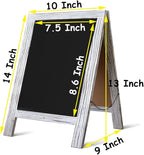Rustic Whitewash Double Sided Chalkboard, 7.5"*8.6" Tabletop Stand, Small Countertop Chalkboard Easel with 8Pcs Liquid Chalk for Menu, Kitchen, Restaurants, Bar, Wedding and Home Decor