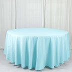 Efavormart Round Tablecloth, 108 Inch Stain & Wrinkle Resistant Washable Table Cloth, Decorative Polyester Fabric Table Cover for Banquet, Wedding, Dining- Blue