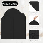 WEERRW Wedding Arch Cover Black Spandex Fitted Set of 3 Balloon Arch Stand Covers Round Top Chiara Stretchy Backdrop for Birthday Party Baby Shower Banquet Decoration (6FT, 6.6FT, 7.2FT)