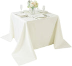 Cupuamon Square Tablecloth 90x90 inch Washable Polyester Fabric Table Cloth for Wedding Party Dining Banquet Decoration（90x90,Ivory）