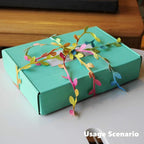 BASOKAN Colorful Rainbow Leaves Leaf Ribbon Trim Rope - 20 Yards - for Garland DIY Crafts and Party Wedding Home Decorations