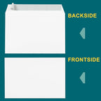 6x9 Open-Side Envelopes - 15 Pack - White, Self-Seal, Peel & Seal Closure - 28 lb Paper - Plain - Business & Personal Use