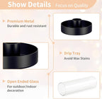 NUPTIO Hurricane Glass Candle Holders: 2 Pcs Black Candlestick Tapers Holder with 11.81 inch Tall Clear Cylinder Cover Metal Candle Sticks Stand for Wedding Christmas Thanksgiving Halloween Decor