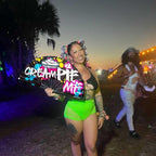 Kandies World Custom Festival Folding Hand Fan - Unique Designs, Made of Bamboo, Clacking Sound, Lightweight - Perfect Rave and Festival Accessory! (Cream Pie)