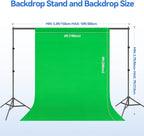 EMART Photo Video Studio 7 x 10ft Green Screen Backdrop Stand Kit, Photography Background Support System with 6 x 9ft 100% Cotton Muslin Chromakey Curtain