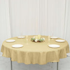 Efavormart Round Tablecloth, 70 Inch Stain & Wrinkle Resistant Washable Table Cloth, Decorative Polyester Fabric Table Cover for Banquet, Wedding, Dining- Champagne