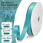 Lake Blue Satin Ribbon Double Faced Satin 1/2 inch x 55 Yards Polyester Ribbon for Gift Wrapping Crafts Wedding Decoration Bows Ornaments Party Bouquet Floral Arrangement