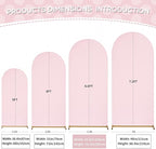 SoarDream Pink Wedding Arch Backdrop Cover 6.6FT Spandex Fitted Pink Wedding Arch Covers Round Top Chiara Arches Backdrop Cover Fabric for Baby Shower Balloon Party Decoration