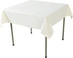 Cupuamon Square Tablecloth 52x52 inch Washable Polyester Fabric Table Cloth for Wedding Party Dining Banquet Decoration（52x52,Ivory）