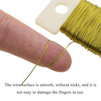 HAHIYO 26Gauge Golden Metal Floral Wire - 1 Roll, 38 Yards (115 Feet) - Flexible Paddle Wire for Craft, Christmas Wreath, Flower Arrangement, Bouquet Wrapping, Wedding, DIY