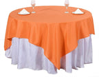 Efavormart 70" Premium Square Polyester Tablecloth for Wedding Kitchen Dining Events - Orange