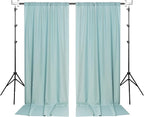 MYSKY HOME Light Green Backdrop Curtains for Parties, Weddings, Stage & Photography - 5ft x 10ft, 2 Panels