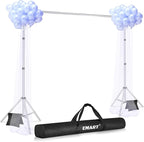 EMART Backdrop Stand 10x7ft(WxH) Photo Studio Adjustable Background Stand Support kit with 2 Crossbars, 8 Clamps, 2 Sandbags and Carry Bag for Parties, Events Decoration, Wedding, Photography -Silver