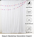 ShinyBeauty 10x10FT White Sequin Photo Backdrop - Sparkly Glitter Background for Photography, Baby Showers, Birthdays, Weddings & Party Decor