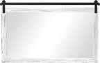 COGOOD Farmhouse Bathroom Mirror - 45 x 30 Large Rectangle Barn Door Mirror for Vanity, Bedroom, Living Room Wall Decor (White)