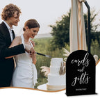 Black Cards and Gifts Sign, Wedding Engagement Bridal Shower Baby Shower Party Decor for Reception Reception, Weddings Acrylic Sign