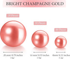 150 Pieces Vase Filler Faux Pearls Vase Makeup Beads No Hole Gloss Bead Mixed Sizes Round Pearl for Home Party Wedding Decor, 8/14/20 mm(Rose Gold)