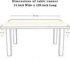 2 Pack Ivory Lace Table Runners 14x120 inch Rectangular Wedding Table Runner Chic Embroidered Chic Table Cloths for Wedding Party Romantic Decorations