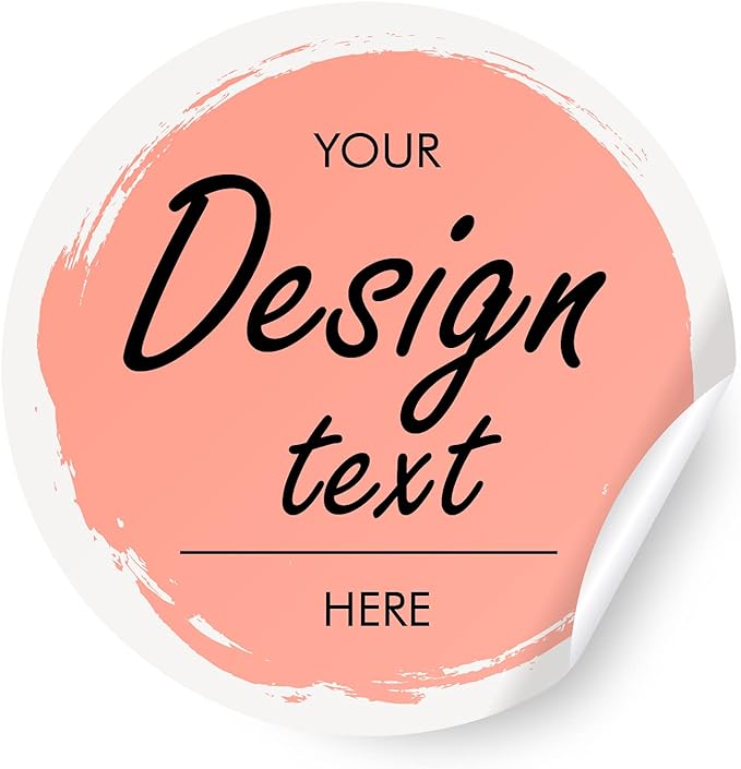 Custom Stickers Personalized Labels - Customized Stickers with Any Design Image Logo Text,Custom Thank You Label Stickers,Custom Stickers for Business Logo,100 Labels (Circle,6"x6")