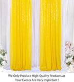 ShinyBeauty Sparkle Backdrop Curtain Yellow 2 Panels Set Sequin Photo Backdrop 2FTx8FT Sequin Backdrop Curtain Pack of 2-1220S