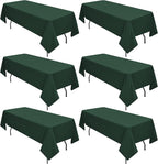 6 Pack Hunter Green Tablecloths for 8ft Rectangle Tables 60 x 126 Inch - Polyester Table Cover Stain and Wrinkle Resistant Washable Fabric Table Clothes for Wedding Party Banquet Reception Restaurant