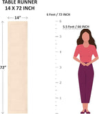 Solino Home Cotton Linen Pumpkin Table Runner 72 Inches Long - Hemstitch Table Runner 14 x 72 Inch for Dresser, Dining, Fall, Autumn, Halloween, Thanksgiving, Holiday