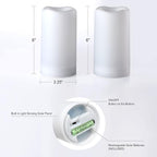 Solar flameless Candles Outdoor Waterproof,Dusk to Dawn Outdoor Lighting, Flickering fameless Reusable LED Light Candles for Lantern Garden Camping and Home Decor, 3D Wick (3"X6") Set of 2