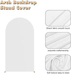 6.6FT Wedding Arch Backdrop Stand and White Arch Cover, White Spandex Fitted Backdrop Cover and Gold Wedding Arch Frame for Birthday Party Wedding Ceremony Bridal Baby Shower, Parties Decoration.