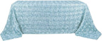 Efavormart 90"x132" Wholesale Rectangle Table Cover Light Blue Grandiose Rosette 3D Satin Tablecloth for Wedding Party Event