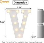 Pooqla LED Marquee Letter Lights Sign, Light Up Alphabet Letter for Home Party Wedding Decoration V
