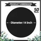 50 Black Paper Place Mats Black Round Disposable Table Mats Decorative Placemats for Wedding Banquet Party Tableware Decor