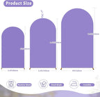6FT Lavender Arch Backdrop Cover - Polyester Fitted Wedding Arch Stand Covers Round Top Chiara Arch Backdrop Cover for Birthday Party Banquet Photo Background Decoration