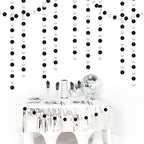 Black-Silver Birthday Graduation Party-Decorations Streamers - 52Ft Hanging Paper Garland Banner,Bachelorette Wedding Baby Bridal Shower New Years Supplies Backdrop Decor Hugtmr