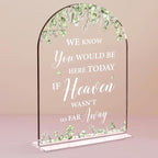 Wedding Memorial Sign We Know You Would Be Here Today If Heaven Clear Acrylic Table Sign for Marriage Parties Anniversaries Reception Cafe Hotel Party Bar Business Event