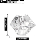 Fake Crushed Ice Cubes, Vase Fillers, 250 pcs 16*22 mm Fake crushed Ice Cubes Artificial Acrylic Crystal Rocks Diamonds for Vase Fillers, Party Favor, Wedding Decoration (0.86*0.62inch,Clear)