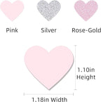 Rose Gold Pink Silver Party Decorations - 300pcs Paper Heart Confetti for Engagement Mothers Day Wedding Anniversary Romantic Bridal Shower Women Birthday Valentines Day Table Decor HongTongTong