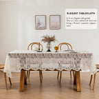 Lace Embroidered Tablecloth. Rectangle Lace Vintage Tablecloth Dustproof Table Protector for Kitchen Dining Room Party Banquet Home Picnic Wedding Decoration (Creamy White 98×53 inch)