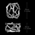 Napkin Rings - Unique Silver Coral Design, Elegant Stainless Steel (Set of 2)