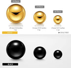 150 Pieces Vase Filler Faux Pearls Vase Makeup Beads No Hole Gloss Bead Mixed Sizes Round Pearl for Home Party Wedding Decor, 8/14/20 mm(Gold, Black)