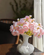 Letjolt Ranunculus Artificial Flower Pink Silk Flowers Faux DIY Bouquet for Wedding Engagement Centerpieces Arrangements Bridal Shower Decorations Home Decor 18pcs