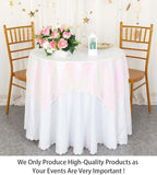 ShinyBeauty Sequin Tablecloth - Square 54x54-Inch Iridescent White Table Cloths for Round Table - Glitter Tablecloth Linen for Party