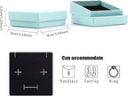 Gift Box Necklace Earring Ring Box Gift Box,12 Pieces Square Cardboard Jewelry Gift Boxes,Cotton Filled Cardboard Paper Jewelry Box Gift Case (3.5x3.5x1.25 Inches) (Blue)