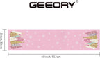 GEEORY Christmas Table Runner 13x60 Inch, Xmas Trees Snowflakes Holiday Decorative Farmhouse Table Decoration for Kitchen Dinning, Indoor Outdoor Dinner Party Decor (Pink) GT153-60