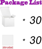 Bonfasvo Gift Boxes 30 Pack 4x4x4 inches White Fold Kraft Paper Boxes Bridesmaids Proposal Box Cupcake Boxes Easy Assemble Boxes with Lids for Wedding Birthday Party Christmas