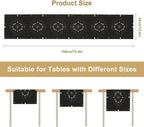 Sun Moon Table Runner - Magical Leaves Mysterious Western Traditional Elements Black White Table Runner for Party Living Room Home Kitchen Dinner - 13x70 Inch