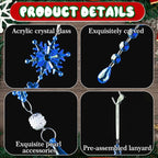Lanpn 26 Pcs Christmas Ornaments Crystal Christmas Tree Decoration, Hanging Clear Acrylic Snowflake Icicle Drop Pendants for Xmas Winter Outdoor Indoor Party Decoration Blue