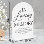 In Loving Memory Wedding Sign, Wedding Engagement Bridal Shower Reception Event Party Table Desk Acrylic Decor