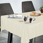 Fitable Rectangle Tablecloth Stain and Wrinkle Resistant Washable Polyester Table Cloth for Buffet Parties and Camping (60x102 inch, Ivory)